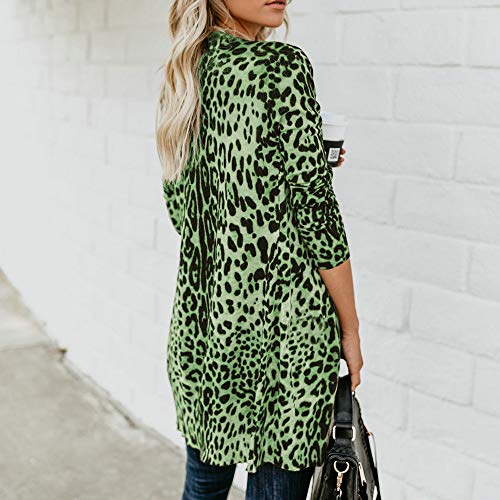 Chaquetas Largas Anchas otoño para Mujer,PAOLIAN Chaquetas de Punto Cárdigans Rebajas Elegantes Tallas Grandes Señora Moda Invierno Abrigos Acolchado Caliente Estampado Leopardo