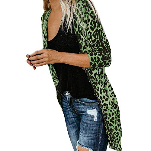 Chaquetas Largas Anchas otoño para Mujer,PAOLIAN Chaquetas de Punto Cárdigans Rebajas Elegantes Tallas Grandes Señora Moda Invierno Abrigos Acolchado Caliente Estampado Leopardo