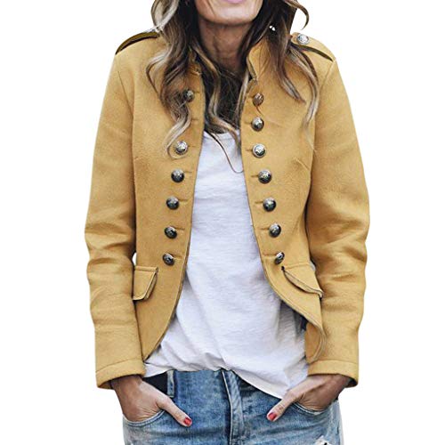 Chaquetas Traje de Mujer Cortas Otoño, PAOLIAN Abrigo de Paño Invierno Mujer Trench Fiesta Vestir Blazer Oficina Formales Entallados Basica Elegantes Casual Joven con Botones