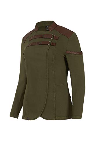 Chaquetilla Cocinera Mujer de Manga Larga con Corchetes. Ropa Cocina/Hostelería. Color Verde. Talla S. Ref: 4141