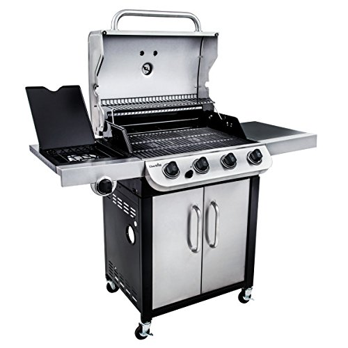 Char-Broil Convective Serie 440S: barbacoa de gas de cuatro quemadores con quemador lateral, acabado en acero inoxidable.