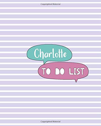 Charlotte To Do List: 100 Sheet 8x10 inches for Checklist, Planners, To-Do, Memo, Notes, Checkboxes and Initial name on Matte Pastel Seamless Cover , Charlotte To Do List