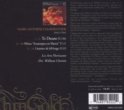 Charpentier: Te Deum; Litanies de la Vierge; Missa "Assumpta est Maria"