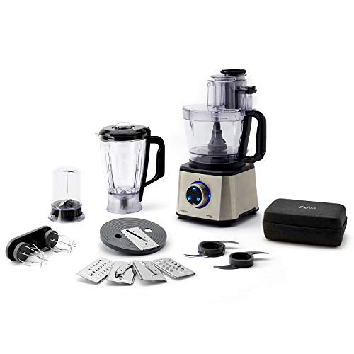 Chef Plus Mixer Pro: procesador de Alimentos Que tritura, Pica, Corta, ralla, Lamina, amasa, Bate, muele, Monta y Corta Patatas Fritas
