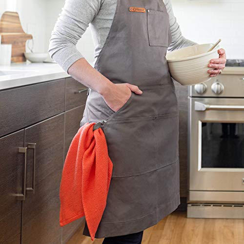 Chef Pomodoro Delantal de Cocina – Top Chef Recomendado – Bolsillos Ajustables, Baberos – Diseñado para el hogar, Barbacoa, Uso en la Parrilla