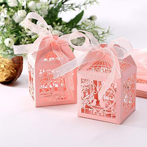 Chengstore 50PCS Cajas del Favor del Banquete de Boda Cajas Dulces del Caramelo Pequeña Caja de Regalo para la Boda Decoración de la Fiesta de cumpleaños