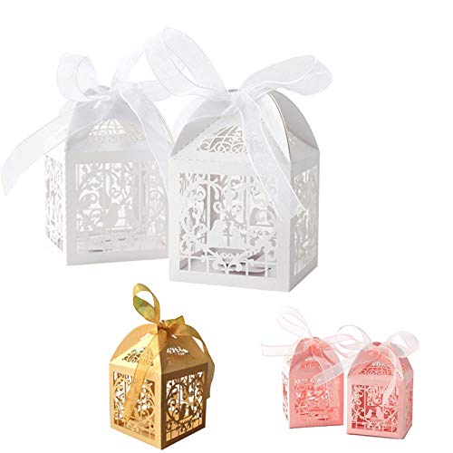 Chengstore 50PCS Cajas del Favor del Banquete de Boda Cajas Dulces del Caramelo Pequeña Caja de Regalo para la Boda Decoración de la Fiesta de cumpleaños