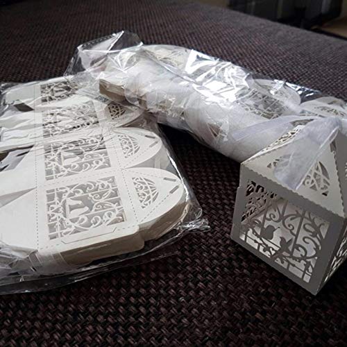 Chengstore 50PCS Cajas del Favor del Banquete de Boda Cajas Dulces del Caramelo Pequeña Caja de Regalo para la Boda Decoración de la Fiesta de cumpleaños