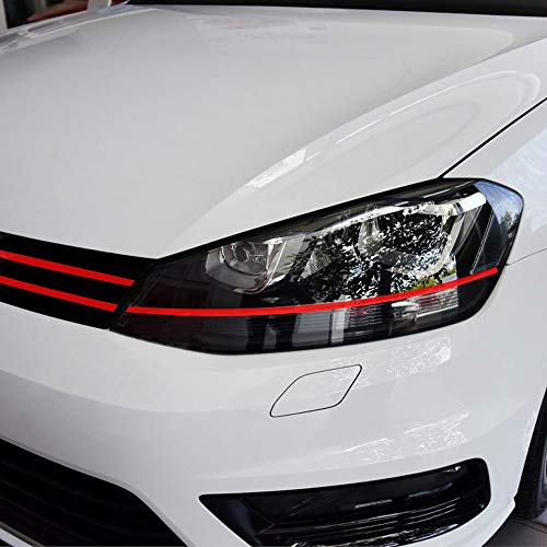 Chengxin Car Decals Car Styling Auto de la decoración Coche de la Tira engomada reflexiva Etiquetas Delantera de la Capilla Grille Adhesivos para el Golf 6 7 Tiguan (Color : Red)