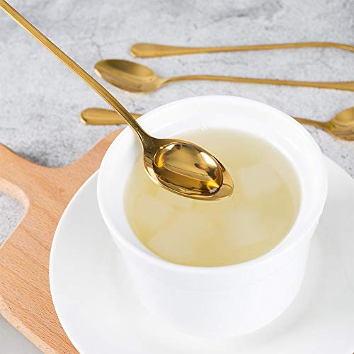 chenran Accesorios Café Cuchara De Té De Acero Inoxidable De La Vendimia Mango Largo Cuchara De Mezcla Cuchara De Postre De Miel Vajilla Negro Vajilla S3 Regalo (Color : Green)