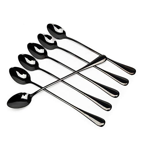 chenran Accesorios Café Cuchara De Té De Acero Inoxidable De La Vendimia Mango Largo Cuchara De Mezcla Cuchara De Postre De Miel Vajilla Negro Vajilla S3 Regalo (Color : Green)