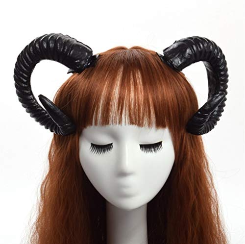 chenyou Clips Gótico Negro Cuernos De Cosplay del Sueño Venda del Pelo Accesorios Cintas para el Pelo (Color : Gray)