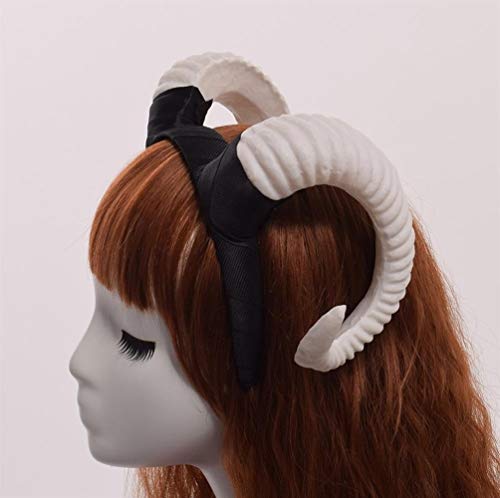 chenyou Clips Gótico Negro Cuernos De Cosplay del Sueño Venda del Pelo Accesorios Cintas para el Pelo (Color : Gray)