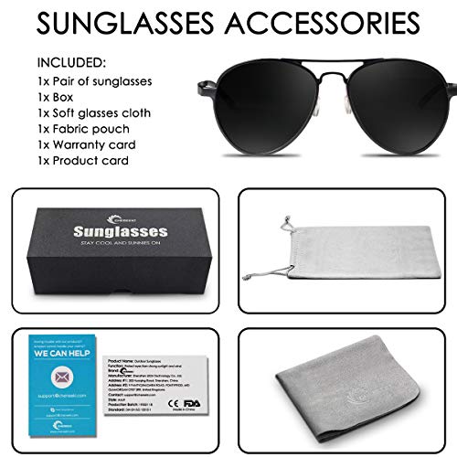 CHEREEKI Gafas de sol Hombre polarizadas, Gafas de Sol Aviador Hombres Mujeres Protección UV400 para Conducción Verano Deportes Moda Gafas de sol (Oscuro-Gris)