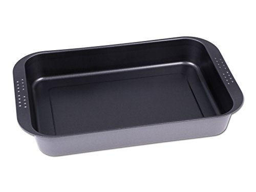 CHG 9601-04 Fuente para Asar Y Hornear De Color Antracita Metalizado/con Asa Y Puntos De Bloqueo/Revestimiento Antiadherente/Aprox. 41,0 X 26,5 X 6,0 Cm