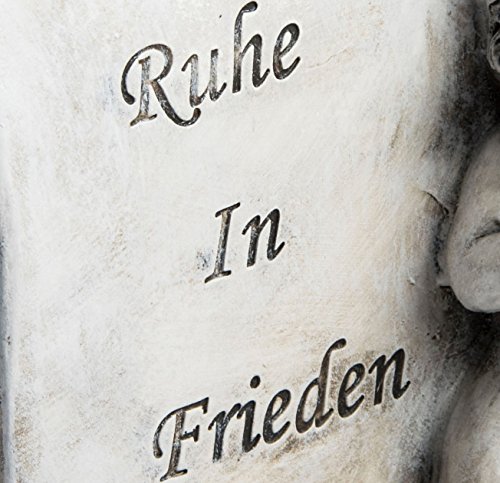CHICCIE Pergamino con ángel y Reposo en Paz – 22 cm Figura de Piedra Ángel