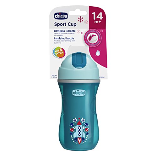 Chicco Sport Cup Botella aislante con pajita suave 266 ml 14 meses y + – Cohete