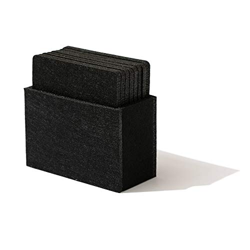 chillify – Juego de 8 Posavasos de diseño en Fieltro con Caja de Almacenamiento – Lavables, absorbentes, Antideslizantes y Resistentes al Calor – Protección de Mesa – Cuadrados, 10 x 10 cm, Negros