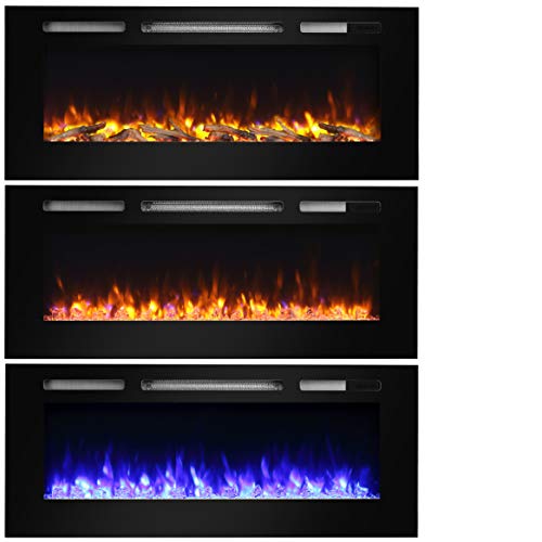 Chimenea eléctrico Hawnby, E141R 220/240Vac, 1&2kW, troncos de árboles & Cristal, Control remoto programable de 7 días (48")