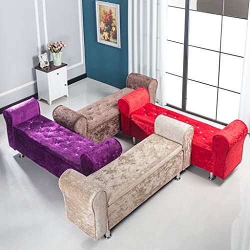 CHL Puff Baúl, Copetudo Sofá Banco, Gran Capacidad Taquillas Taburete, Carga Máxima de 150kg, Impermeable y Fácil de Limpiar (Color : Beige, Size : 100×40×40cm)