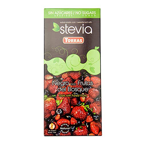 Chocolate Negro Con Frutas de Bosque Sin Azúcares/STEVIA. / 125 Grs