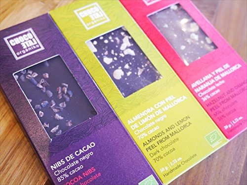 Chocolate Orgániko - Chocolate con leche 36% cacao, avellana y piel de naranja de Mallorca BIO 50 g - Caja de: 10 unidades
