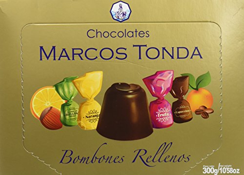 Chocolates Marcos Tonda Estuche Regalo Bombones Chocolate Rellenos Surtido - 2 Paquetes de 300 gr - Total: 600 gr