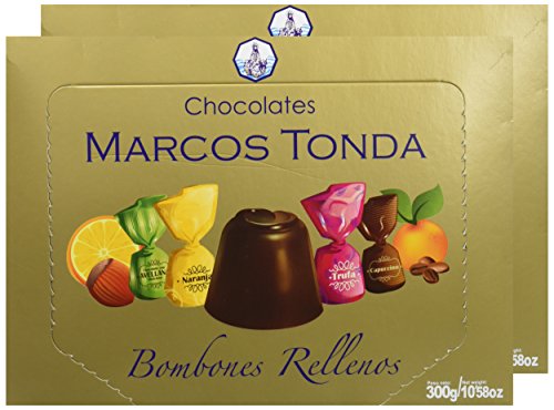 Chocolates Marcos Tonda Estuche Regalo Bombones Chocolate Rellenos Surtido - 2 Paquetes de 300 gr - Total: 600 gr