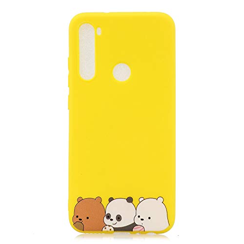 ChoosEU Compatible con Funda Xiaomi Redmi Note 8T Silicona Dibujos Oso Panda Carcasas para Chicas Mujer Niño, Case Blando Resistente Antigolpes Cover Caso Cordón con Correa - Pandas Amarillos