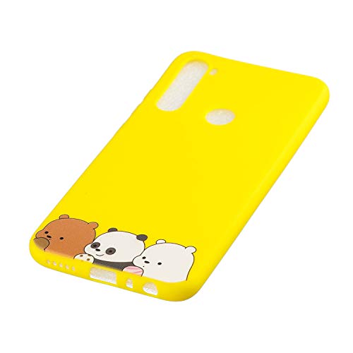 ChoosEU Compatible con Funda Xiaomi Redmi Note 8T Silicona Dibujos Oso Panda Carcasas para Chicas Mujer Niño, Case Blando Resistente Antigolpes Cover Caso Cordón con Correa - Pandas Amarillos