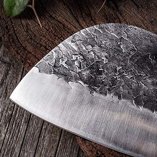 Chopper de cuchillo cuchillo de cocina tradicional forjado hecho a mano del chef martillo de acero inoxidable Chef Cocinar los cuchillos de madera carne carnicero máquina de cortar