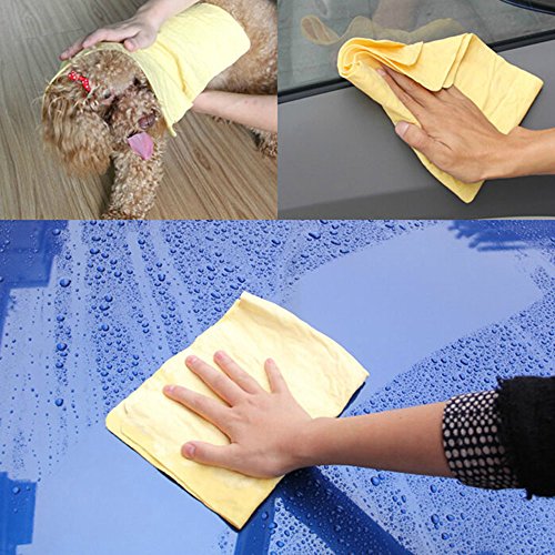 CHRISLZ - Juego de toallitas de gamuza de imitación, de acetato de polivinilo, absorbentes, para limpieza y secado, ideales para limpieza de coche, 5 unidades