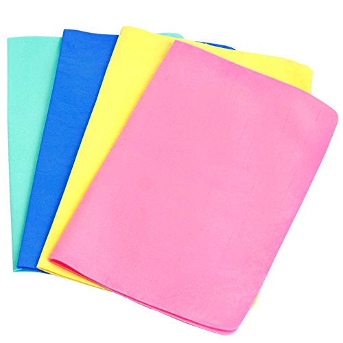 CHRISLZ - Juego de toallitas de gamuza de imitación, de acetato de polivinilo, absorbentes, para limpieza y secado, ideales para limpieza de coche, 5 unidades