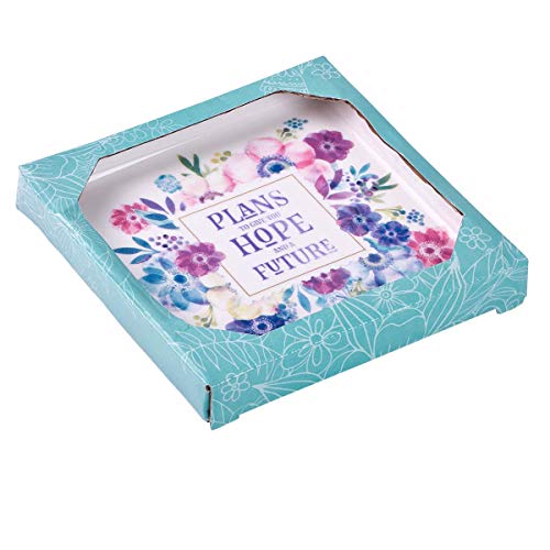 Christian Art Gifts Hope and Future - Bandeja para Abalorios 29:11, colección Floral Pastel