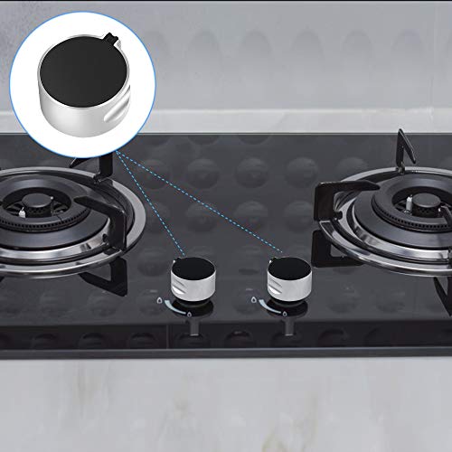 chudian 10pcs 8mm Perillas de Control Perillas de Cocina, Mandos Botones Cocina Gas Metal Botones de Control para Todas las Marcas de Horno, Cocina y Placa de Cocina (Negras)
