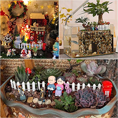 chudian 2pcs Mini Valla Flexible de Madera en Miniatura Jardín, 90cm x 5cm Vallas de Juguete para Jardín de Casa de Muñecas Micro Planta Decoraciones Bricolaje (Blanca)