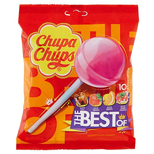 Chupa Chups - Lollipops - Caramelos, 6 paquetes de 10 piruletas