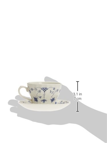 Churchill Estuche 2 Tazas con platillo 21Cl Finlandia, Loza Inglesa, Blanco y Azul, 0.92 cm, 2 Unidades