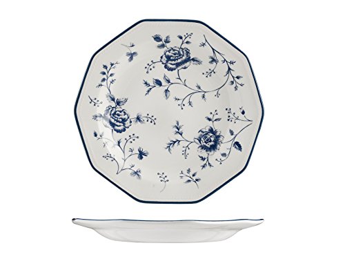 Churchill Rose Earthware - Vajilla (18 piezas), color blanco y azul