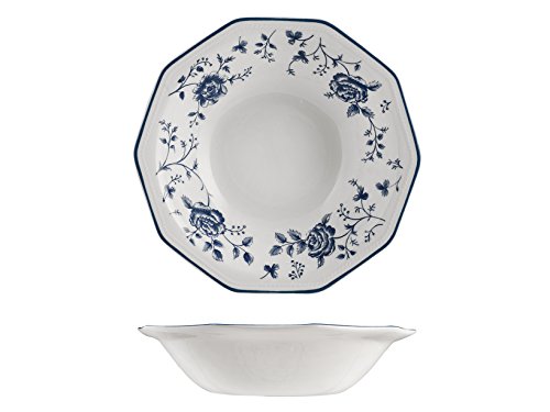 Churchill Rose Earthware - Vajilla (18 piezas), color blanco y azul