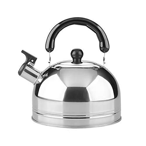 Chutoral acero inoxidable silbante hervidor de inducción, cocina de gas, tetera de acero inoxidable pulido espejo (2L)