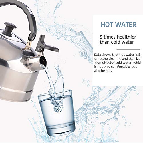 Chutoral acero inoxidable silbante hervidor de inducción, cocina de gas, tetera de acero inoxidable pulido espejo (2L)