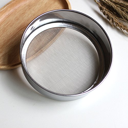 Chytaii 2pcs Tamiz de Harina Redonda Colador Cedazo Malla Harina de Acero Inoxidable Colador de Malla Tamiz Intercambiable Diámetro 15cm
