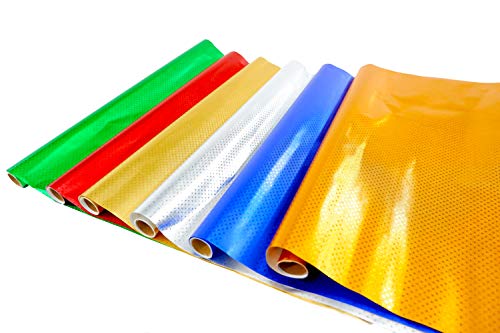 CI - Rollos de Papel con Estrellas (50 x 80 cm), Colores Metalizados
