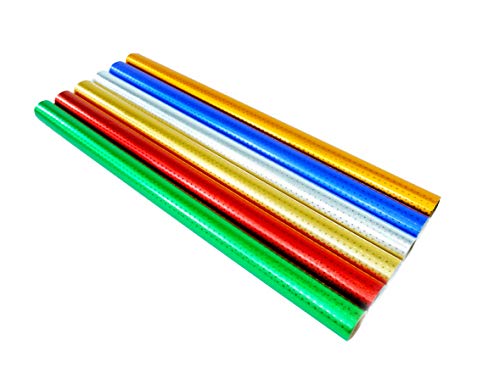 CI - Rollos de Papel con Estrellas (50 x 80 cm), Colores Metalizados