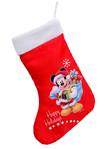 Ciao 90911 - Calcetines de Navidad, diseño de Mickey Mouse, color rojo, talla M