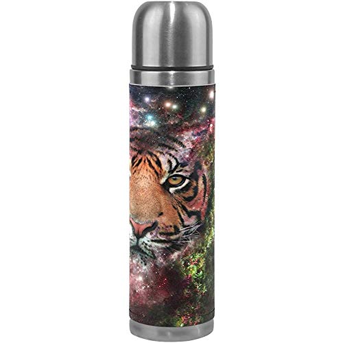 Ciciera-Shop Botella De Agua Tiger Art Frasco De Vacío con Aislamiento De Acero Inoxidable A Prueba De Fugas Embalaje De Cuero Termo