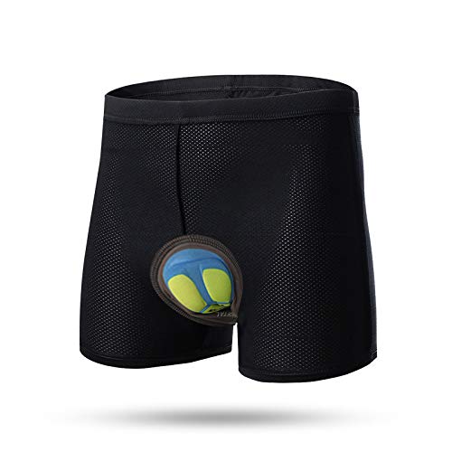 Ciclismo Hombre Pantalones Cortos de Bicicleta 4D Gel de sílice Acolchado Ciclismo Calzoncillos Ropa Interior de Bicicleta MTB Bicicleta Pantalones Cortos(Verde, XXL)