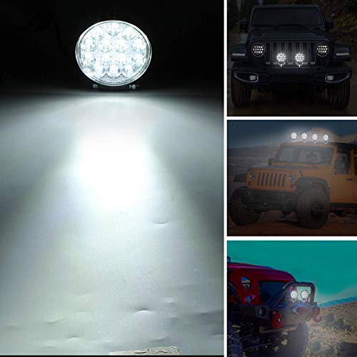CICMOD 4 Pzs Faro LED Trabajo, 12V 24V 42W 6000lm Focos LED Tractor IP67 Impermeable per Off-Road SUV UTV ATV Camión Redondo