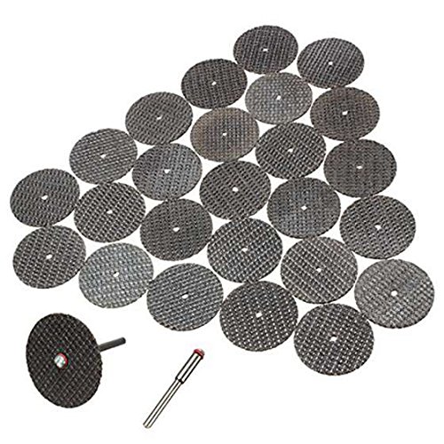 Cikuso 25pzs juego de disco de corte de cuchillas 32mm con eje para herramienta giratoria
